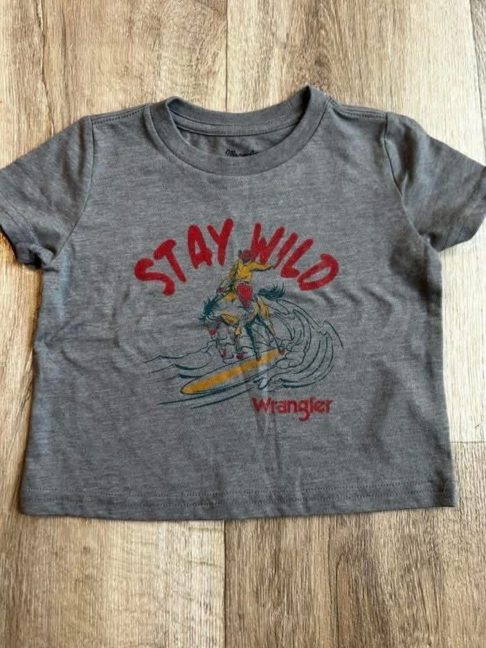 Wrangler Gray 'Stay Wild' Surf Graphic Tee